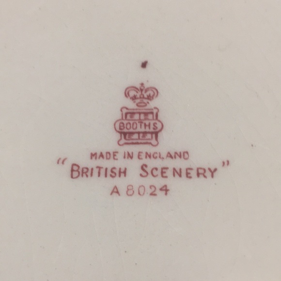 Booth’s British Scenery Vintage Plate A8024 Pink Vines Sheep & English Cottage - Picture 2 of 10